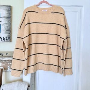 Elegant Honey Mustard Striped Sweater
